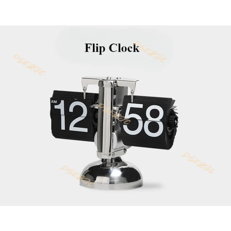 Household Minimalist Portable Automatic Page Turning Clock Retro Nordic Style Desktop Mechanical Page Turning Clock