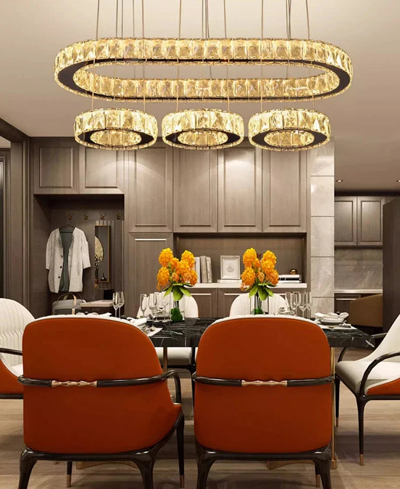 Home Decoration Pendant Lights Luxury Crystal Living Room Chandelier Dining Room Pendant Lamp, Ceiling Light, Indoor Lighting