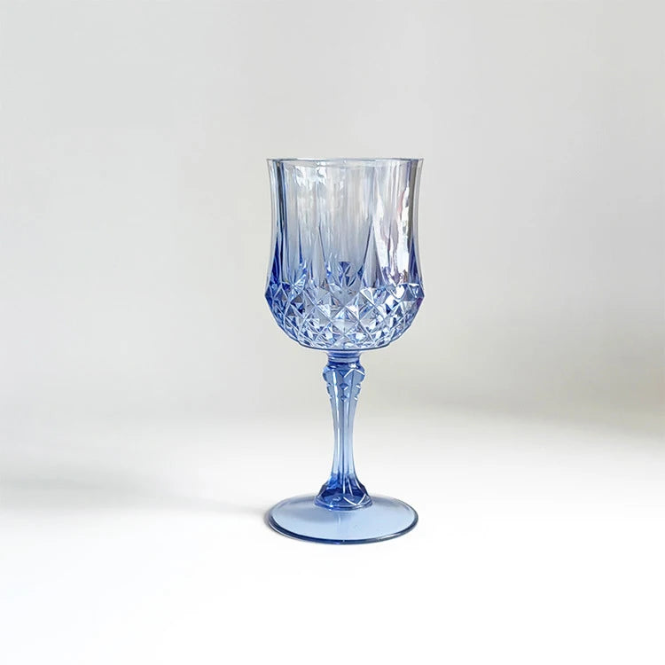 12/24 Pcs 220ml Plastic Wine Glasses Drinking Glasses for Wedding Party Imitation Glassware Reusable Drinkware Champagne Goblet