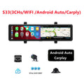 3 Cameras Dash Cam Car Play & Android Auto 2.5k 2560*1440P Rearview Mirror Video Recording WIFI Loop Record Phone APP Car DVR