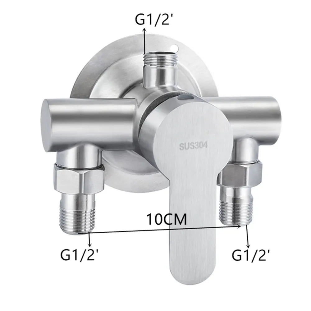 Stainless Steel Shower Faucet Hot And Cold Water Mixer Wall Mounted Metal Handle Water Mixer Valve Faucet Shower Tap