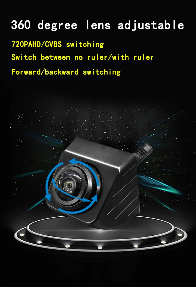 Car Rear View Camera AHD CVBS 720P HD Reversing Image 12V 170° Wide Angle Night Vision Adjustable Fisheye Len Car Vehicle Camera