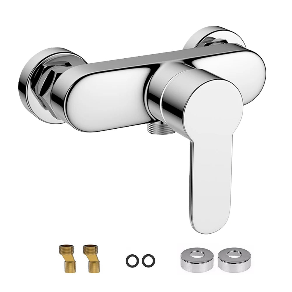 Shower Faucet Mixing Valve Bathroom Faucet Zinc Alloy Chrome Wall Mounted Bathroom Bathtub Shower Hot Cold Mixer Valve Tap