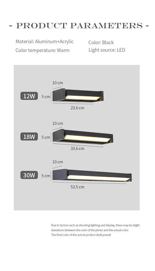Adjustable angle outdoor waterproof outdoor wall lamp garden wiring wall lamp simple and high-end aluminum wall lamp
