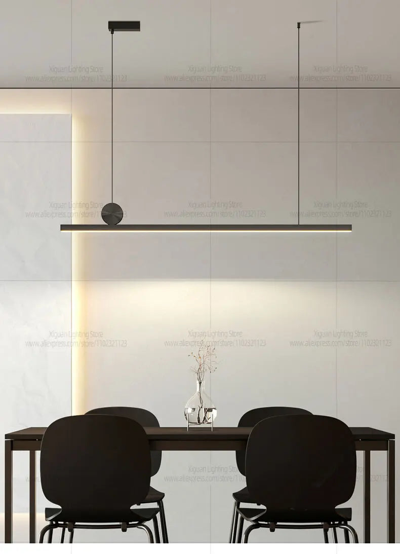 LED Restaurant Chandelier Modern Minimalist Kitchen Ceiling Light Dining Table Pendent Lamp Bar Pendant Light Indoor Lighting