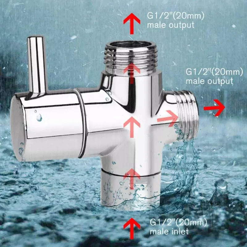 1pcs Shower Diverter Valve Bathroom Faucet Switch Valve Shower Tap Connector Splitter Water Diverter Valve Bathroom Accessorie