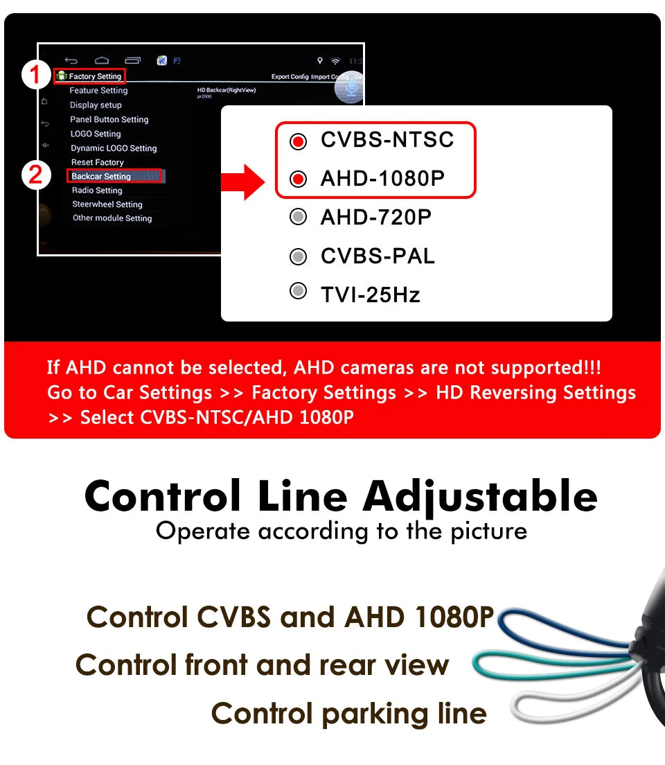 SMARTOUR 180 Degrees 4K 1920x1080P Car Rear View Camera Fisheye Lens AHD NTSC Format HD Night Vision For Car Radio MP5