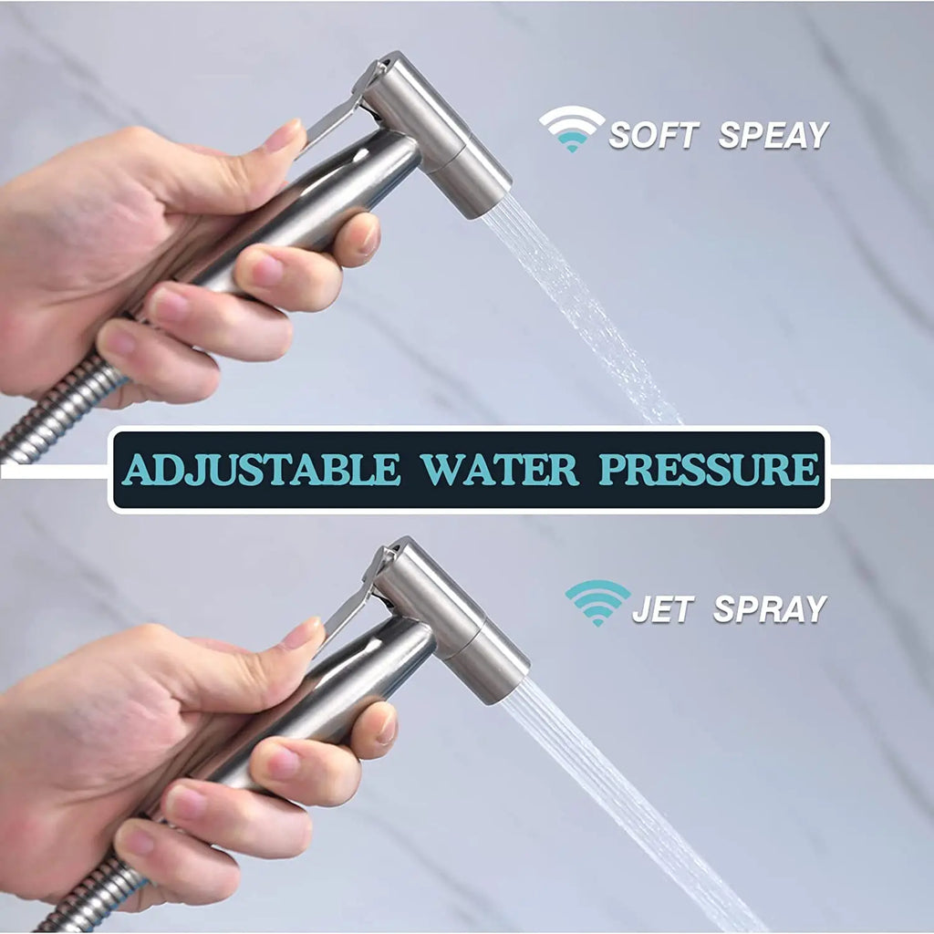 Handheld Bidet Sprayer Set 304 Stainless Steel Spray Gun Shower Handheld Toilet Bidet Faucet Sprayer Shower Nozzle Self Cleaning