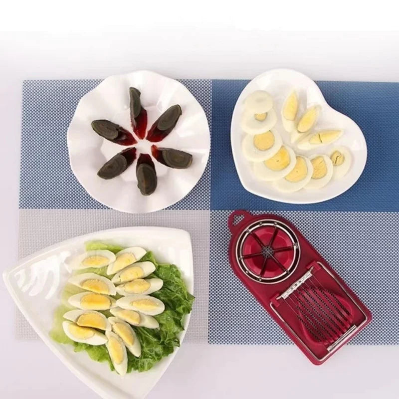 Multifunctional Egg Slicers Stainless Steel Slicer Fancy Splitter Egg Cutting Tool Home Two In One Egg Cutter Kitchen Gadgets