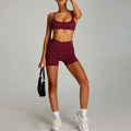 mikeyoga Women Yoga Suit 2PCS Sports Set Quick-Drying Gym Set Women Tracksuit Running Workout Short Sleeves Sports Yoga Clothing