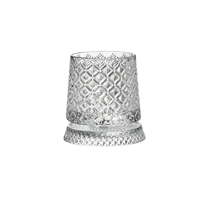 280ml Whiskey Glass The Crystal Rotates 360° White Wine and Cocktail Drinks Bar Party Cool Bar Accessories Unique Gift