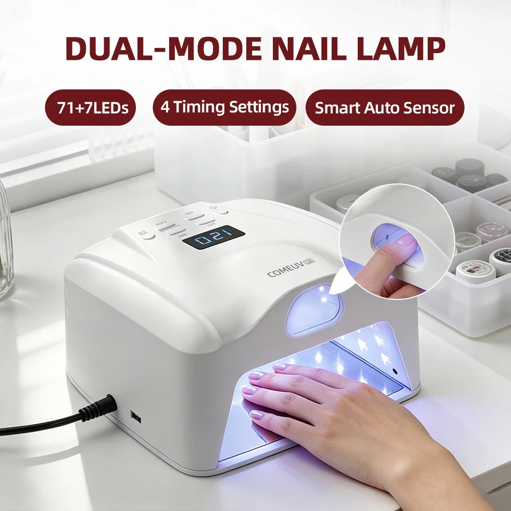 Comeuv Nail Lamp Single Toe Single Finger Gel Nail Curing Lamp Full Hand Fast Drying LED Light Nail Dryer Auto Sensor Dual Lamp