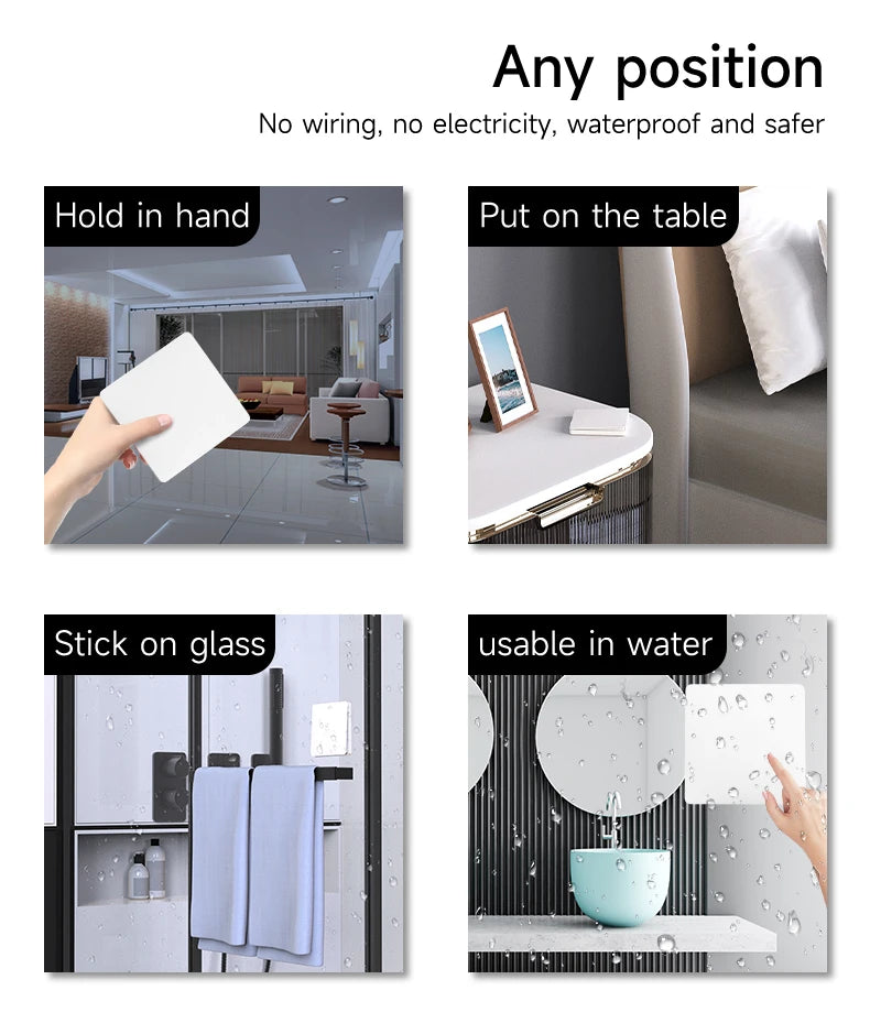 Smart Wifi Wireless Switch RF433 Self-Powered Push Button Wall Panels Remote Controller Light Switch Waterproof Wall Switches