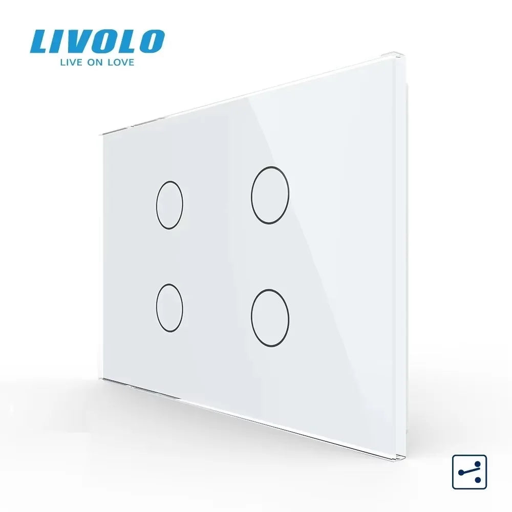 Livolo US/AU Standard Wall Touch Switch Crystal Glass Panel Touch Control Light Switch AC 110~250V/50~60Hz