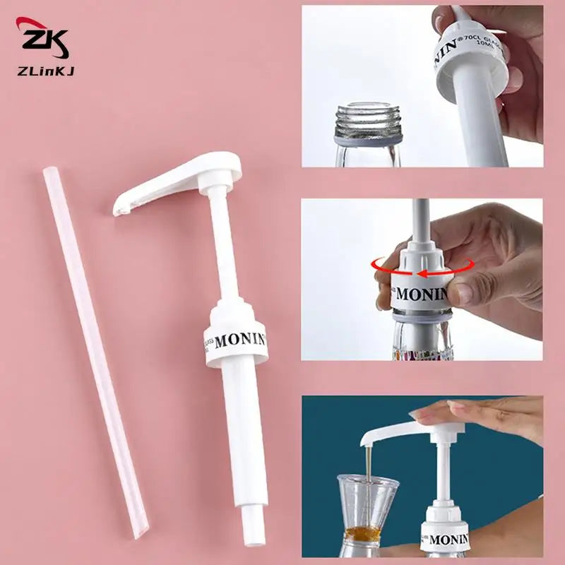 1/6PCS Coffee Milk Tea Dispenser Syrup Pump Liquid Dispenser For Monin Syrup 10ml Juice Bottle Dispenser Pump Kitchen Tools