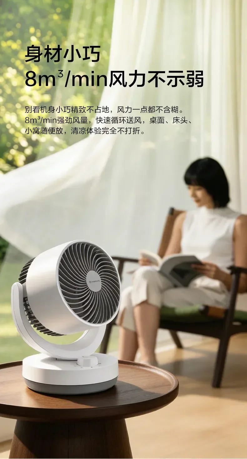 Small Air Circulator Fan, Oscillating Desk Floor Fan with Strong Wind, Low Noise for Bedroom Dorm, Energy-Saving Durable Durable