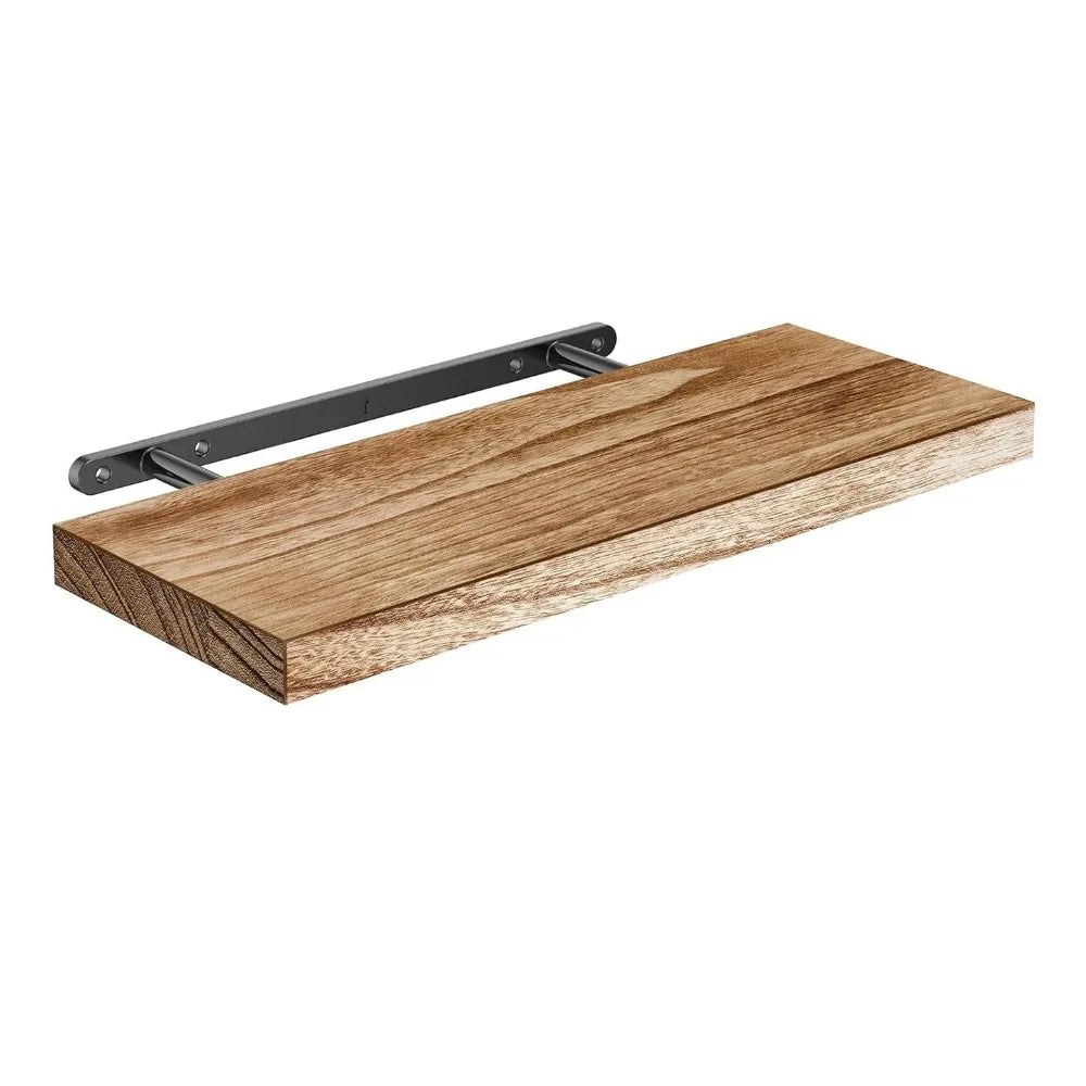 1pc Wall Mounted Floating Shelves Wooden Deeper Storage Shelf Multi Functional Thicker Bathroom Shelves