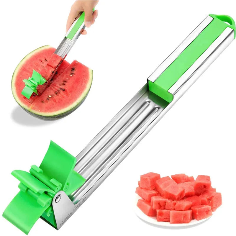 Watermelon Cutter Stainless Steel Windmill Design Cut Watermelon Knife Kitchen Gadgets Salad Fruit Slicer Cutter Tool