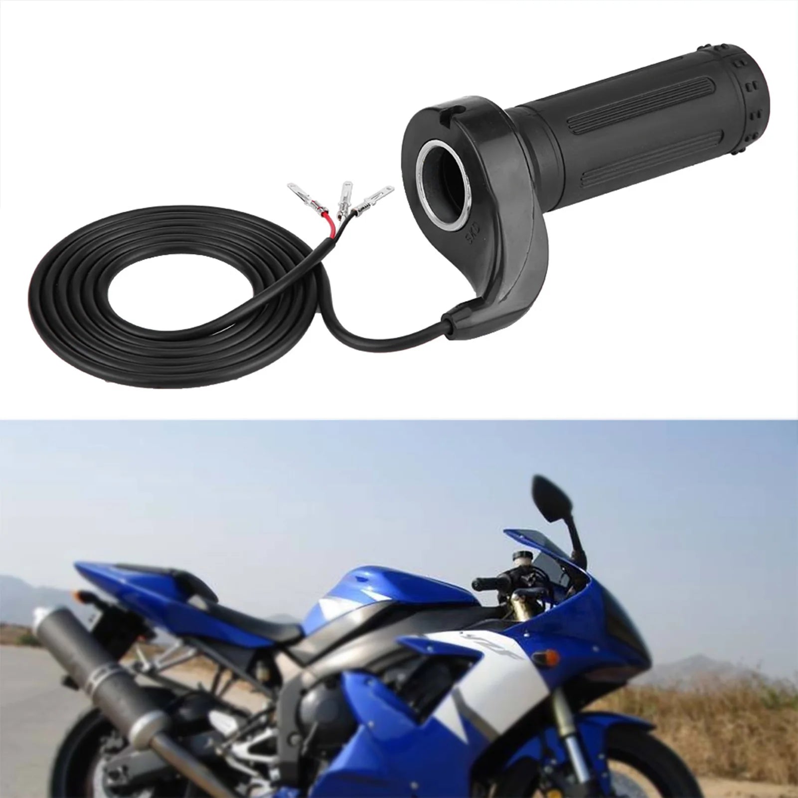 Electric Scooter Ebike E-bike Motorcycle Tricycle Twist Throttle Grip with 3 Wires Hall Sensor Turn Handle Accelerator 130cm