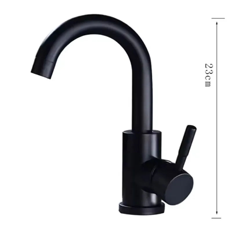 304 Stainless Bathroom Basin Faucet Steel Hot Cold Wash Mixer Crane Tap 360 Rotation Sink Faucets Single Lever Tap For Bathroom