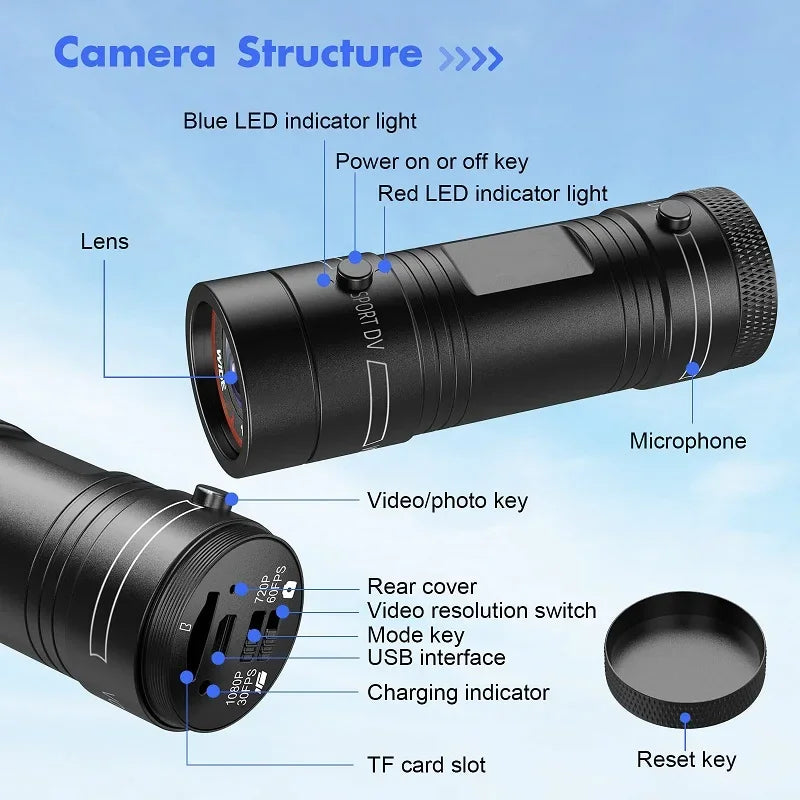FHD 1080P Outdoor Sports Camera In Helmet Motorcycle Bike Sport Mini Filming Bicycle Action Body Cam And Video Recording
