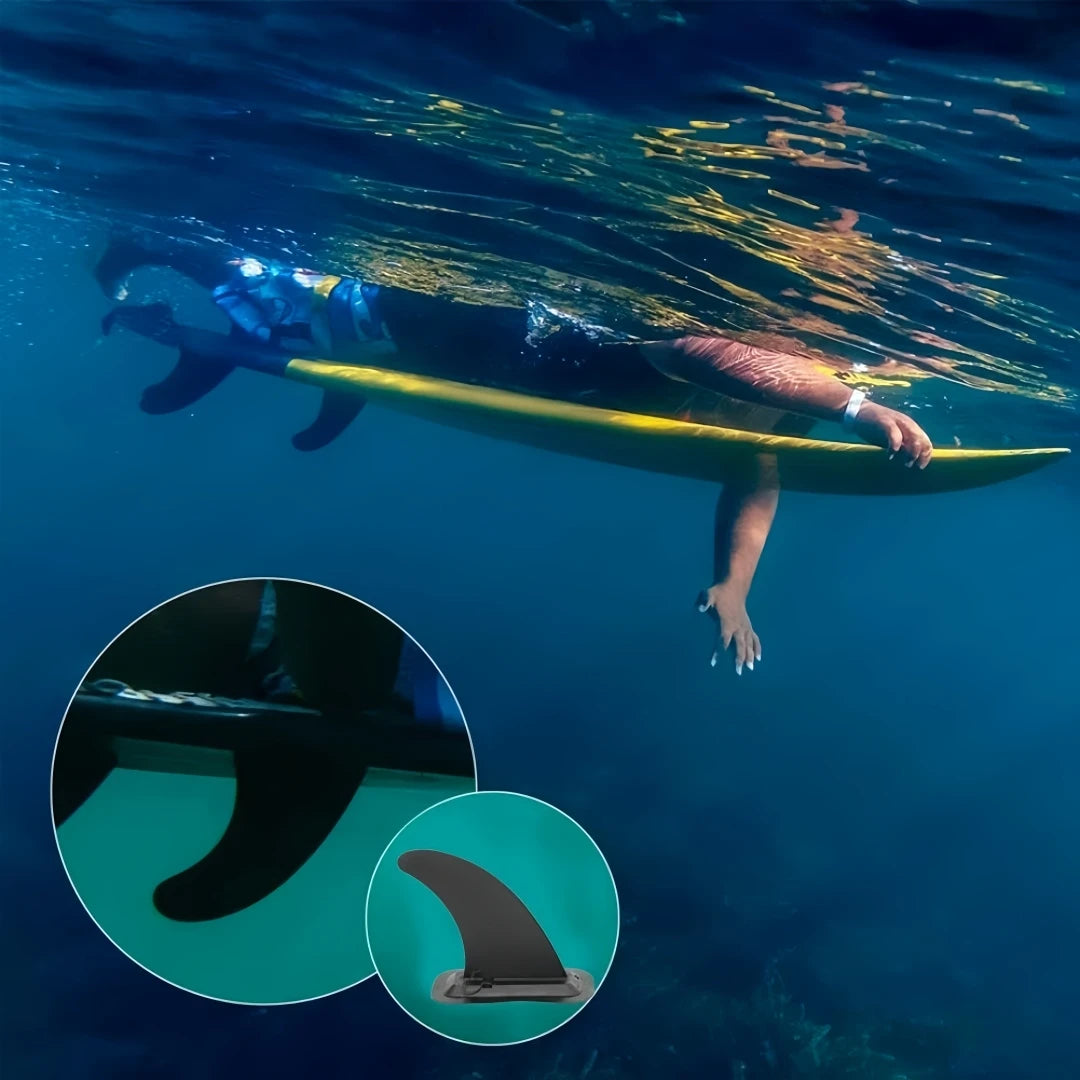 9 Inch Single Surf Fin with Mount Base, Detachable Stand Up Paddle Board Fin, Stable Tracking Replacement Fin for SUP Board