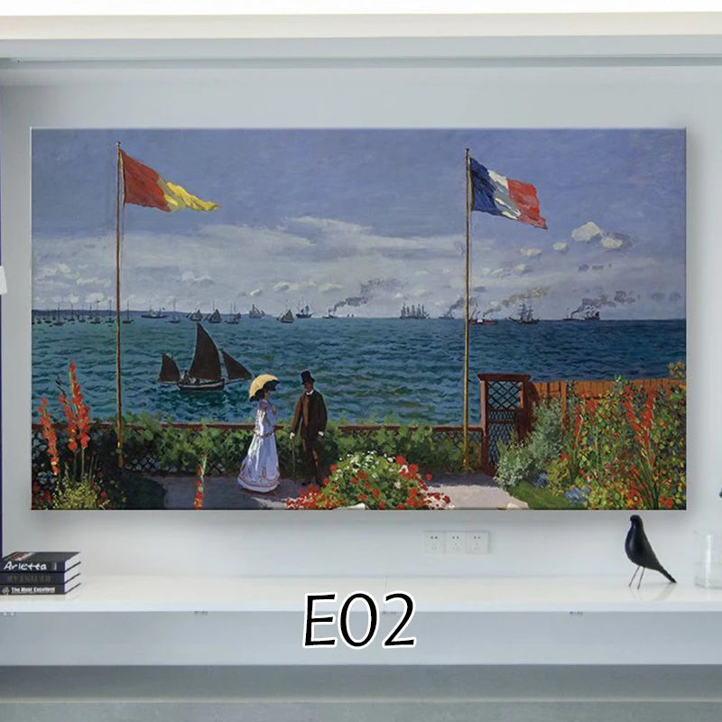 TV Screen Dust Proof Cover Landscape Pattern TV Monitor Cover 32-75 inch High Elastic LCD Protector Cloth