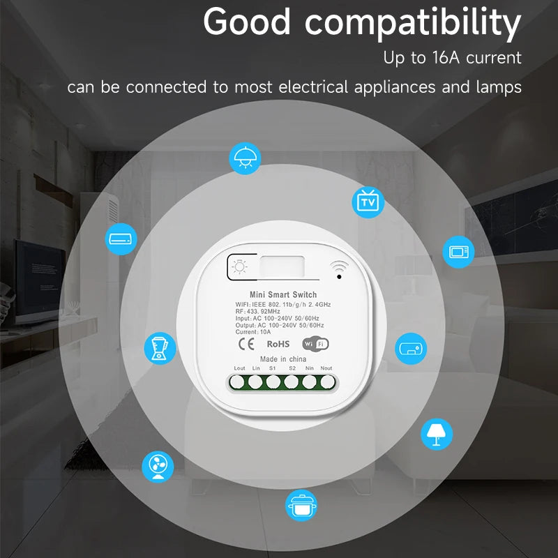 Smart Wifi Wireless Switch RF433 Self-Powered Push Button Wall Panels Remote Controller Light Switch Waterproof Wall Switches
