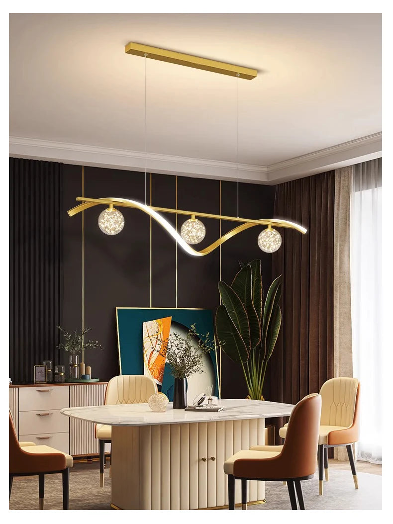 Modern Minimalist Led Pendant Lamps Dimming for Coffee Table Dining Room Kitchen Island Ceiling Chandelier Home Lighting Fixture
