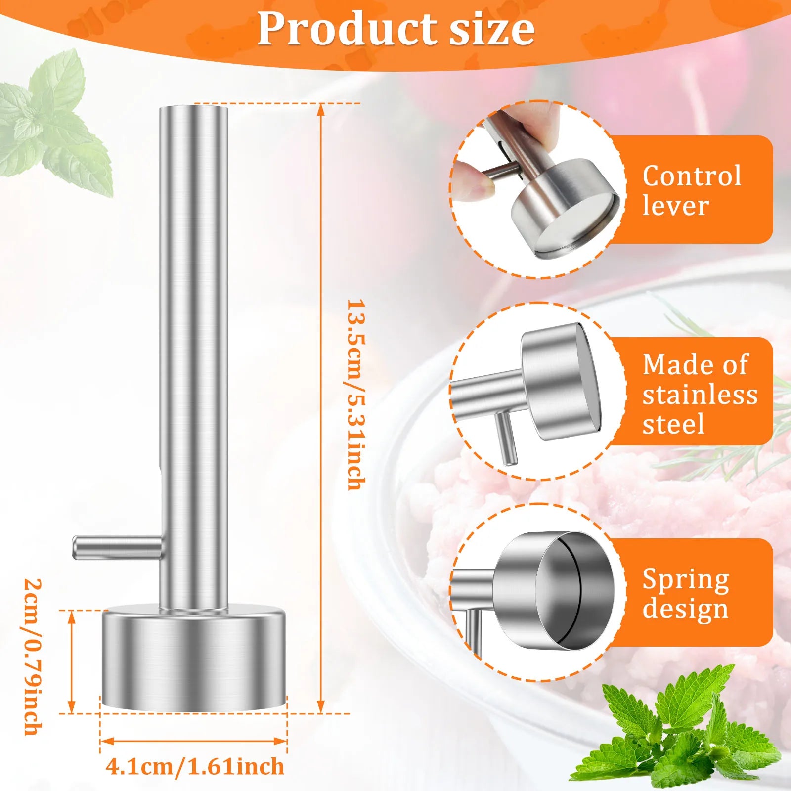 1/2PCS Falafel Scoop Stainless Steel Falafel Meatball Maker Scoop Nonsticky Meatball Falafel Baller Maker Mold Kitchen Gadgets