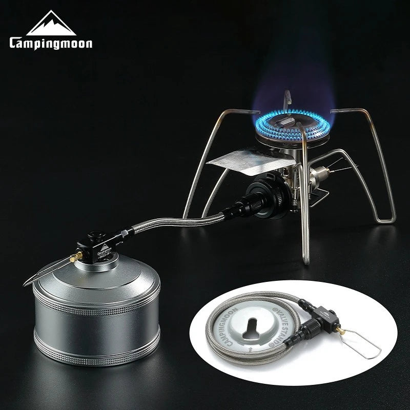 CAMPINGMOON Outdoor BKZ21-20 Picnic Camping Inverted High Mountain Flat Gas Tank Stove Extension Pipe with Valve Gas Pipe