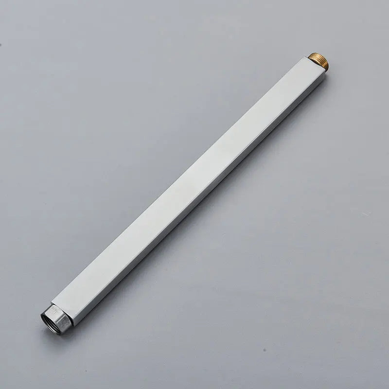 30/40cm Square Round Extension Tube For Bathroom Shower Faucet Black General Interface Extension Tubes Extend Pipe