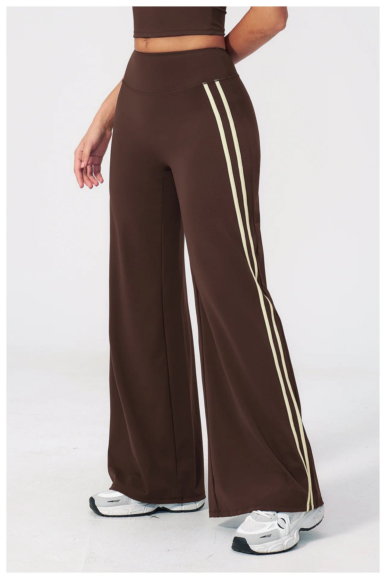 Yoga Pants High Waist Wide Leg Trousers Women Tummy Control Flared Pants Straight Workout Trousers Casual Fitness Bell-bottoms