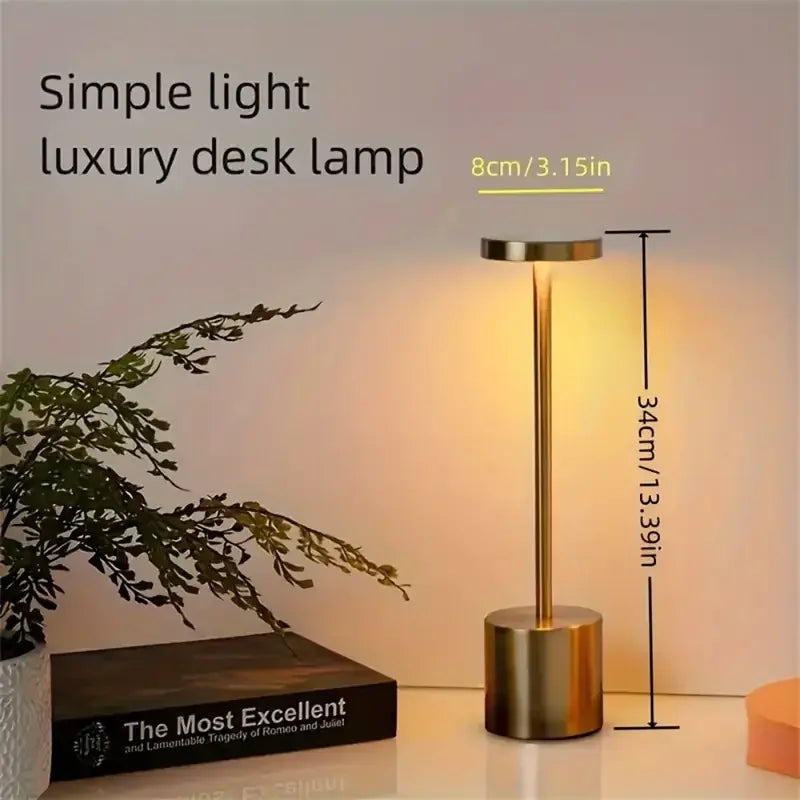 Modern Touch Rechargeable LED Desk Lamp with 3 Color Tones Suitable for Stylish and Minimalist Design in Home Offices