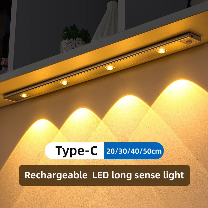 LED Motion Sensor Wireless Ultra Thin Night Light USB LED Wine Cooler Light For Kitchen Cabinet Bedroom Wardrobe Indoor Lighting