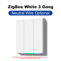 GIRIER ZigBee Wall Switch Tuya Smart Button Light Switches 1/2/3/4 Gang Support Neutral or without Neutral Wire Works with Alexa