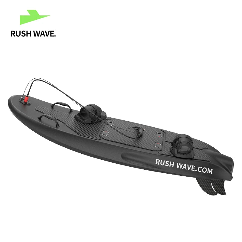 RUSH WAVE Electric Black Rider Pedal Water Jet Surfboard New Power Board for Sports and Entertainment Paddling