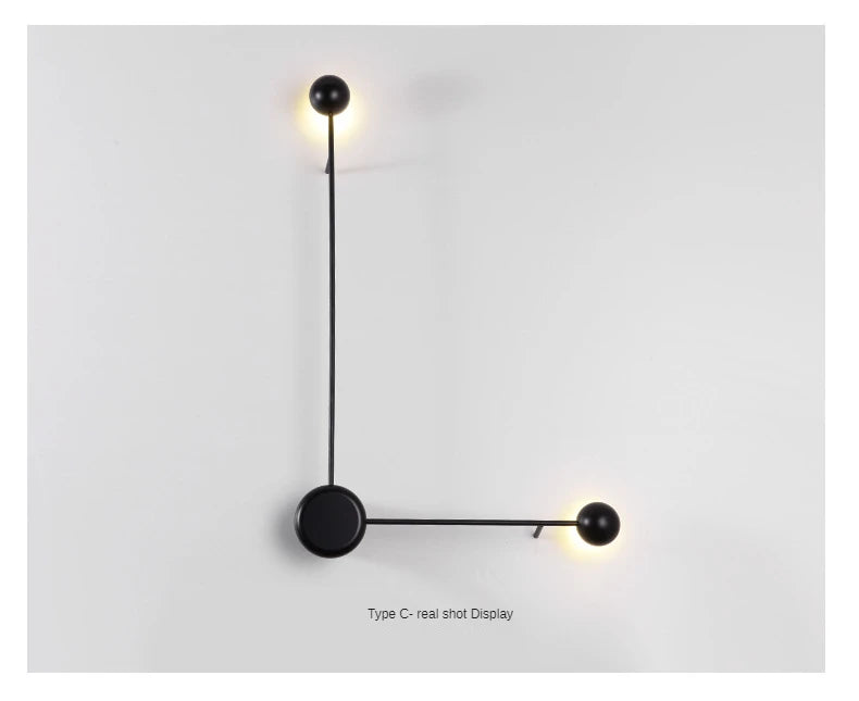 Postmodern Wall Lamp Iron Line Lamp Modern minimalist wall light Bedroom  Background Wall Restaurant Bar wall metal decor light