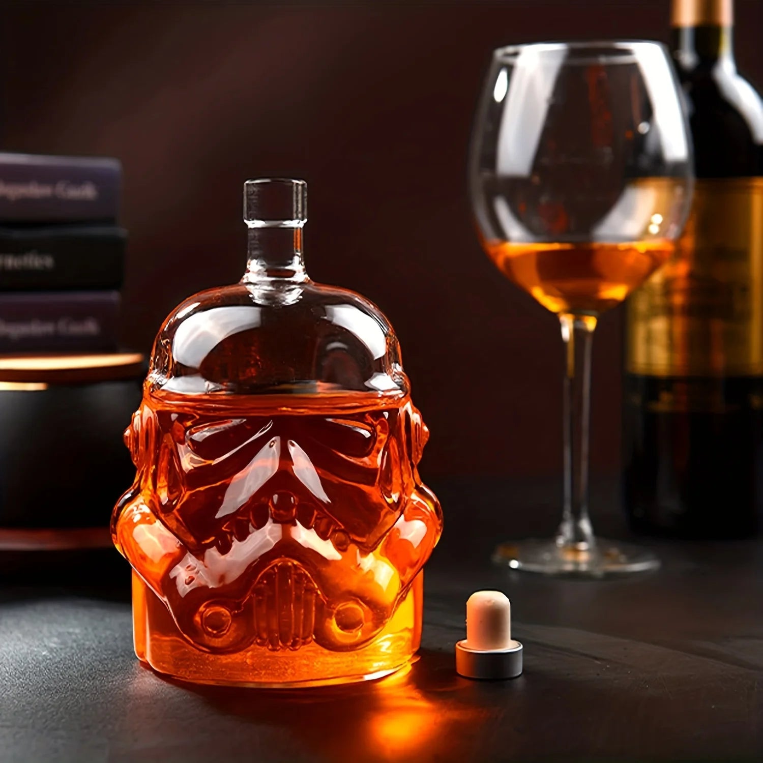 Set Of 3，Whiskey Decanter Set With 2 Glasses, Transparent Creative Flask Carefe,For Wine Scotch Bourbon Vodka Liquor Gift Decor
