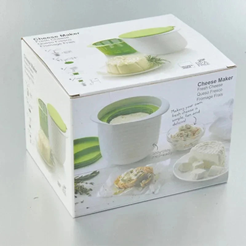 Silicone Microwave Fresh Cheese Maker Kit, Cheese Whey Drain Filter Bucket with Recipe for Homemade Cheese Kitchen Gadgets