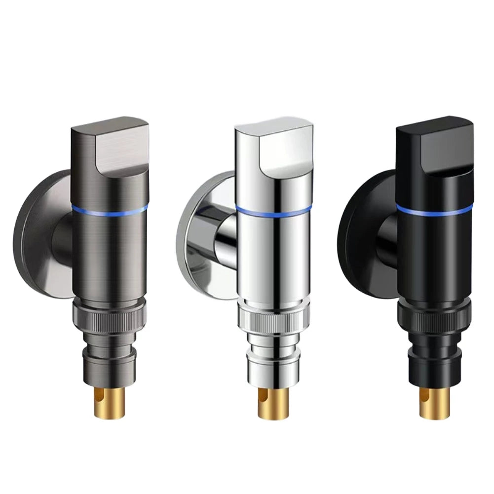 Stainless Steel G1/2 Water Stop Valve For Bathrooms Washing Machine Automatic Water Stop Valve Quick Opening Angle Valve