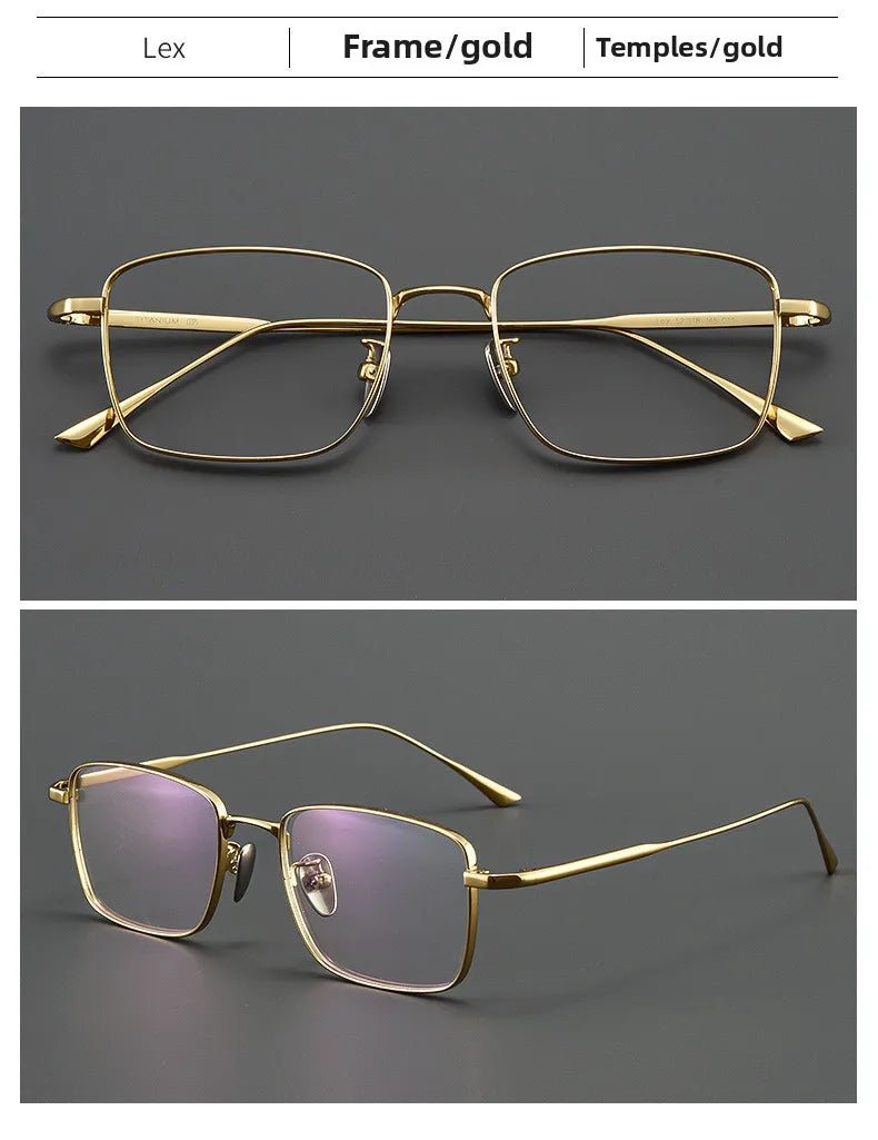 CLLOIO Pure Titanium Wire Retro Half Frame Glasses Men Women Fashion Reading Glasses Optical Prescription Progressive Eyeglasses