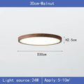 Modern Wood Grain LED Ceiling Light Circular Ultrathin Walnut wood Bedroom living room Restaurant Balcony Aisle Home Lights