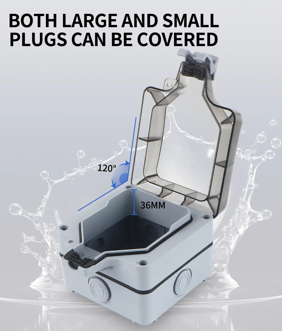 GTRIC Waterproof Outdoor Plug Electrical Sockets 250V AC IP66 DustProof Waterproof Socket With Switch Outside Master Plug