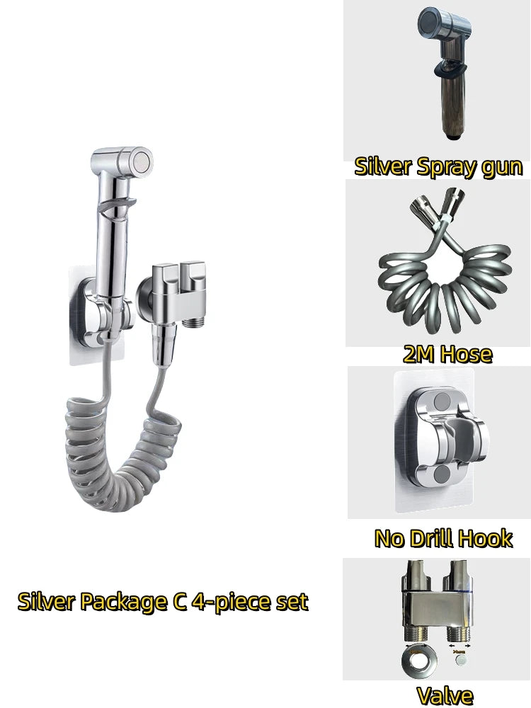 Bathroom Set, High-pressure handheld sprinkler, bathroom cleaning, bathroom accessories, sanitary shower
