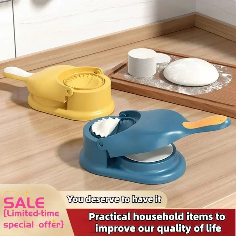 2 in1 Dumpling Maker DIY Kit Wrapper Presser Dough Pressing Ideal for Home Cooking Dough Skin Molder Machine Kitchen Gadgets