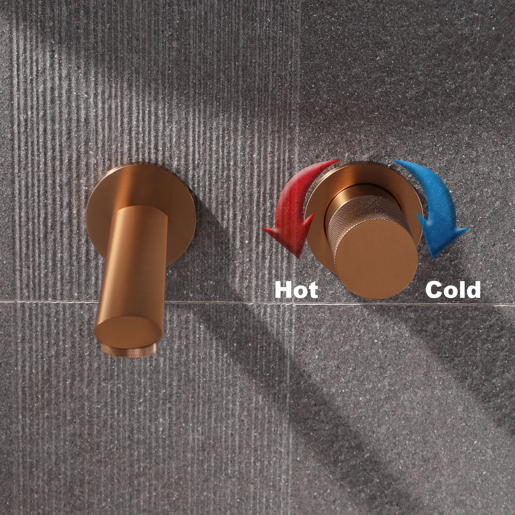 Luxury Brass Black Wall Mounted Bathroom Faucet with Single Handle and 2-Hole Modern Design for Hot and Cold Water Basin Faucet