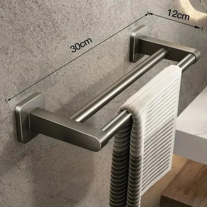 Towel Rack with Non Perforated Suction Cup Wall Mounted Towel Rack High-quality Bathroom Storage Rack Bathroom Crossbar