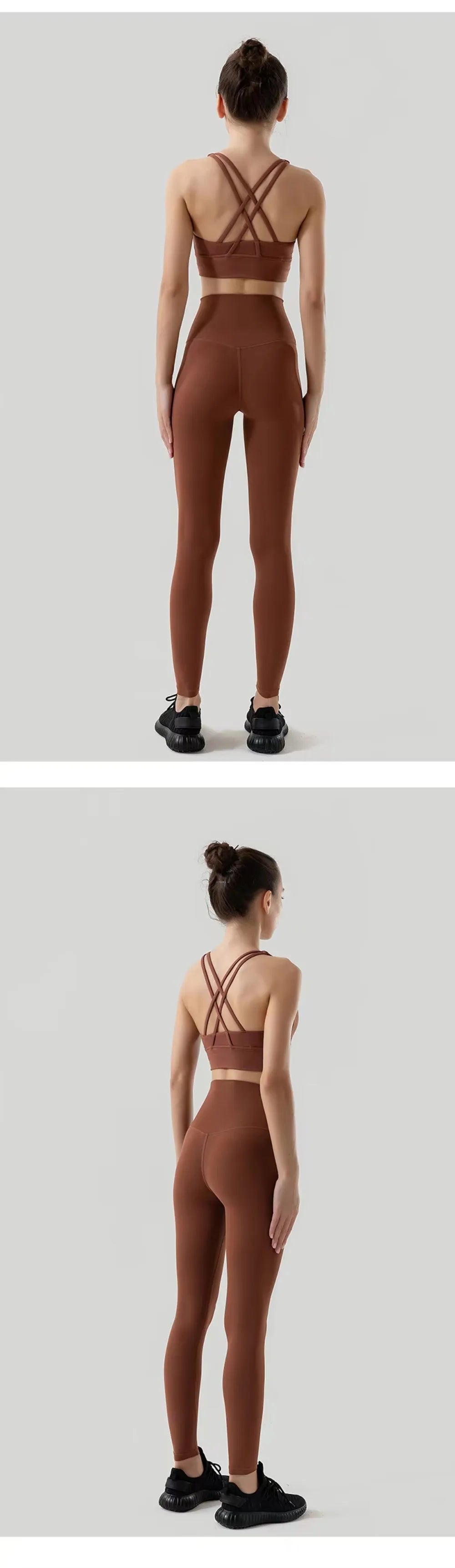 Women's 2 Piece Sports Set - High Waist Booty-Lifting Leggings with Back Pocket & Sports Bra Yoga/Gym/Running Workout Outfit