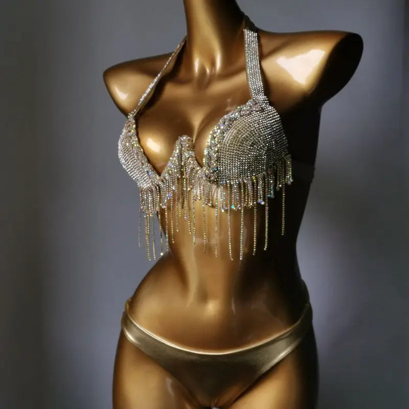 2023 newest crystal bikini swimwear fashion bar bikini blingbling swimwear bikini popular bathingsuit bikini